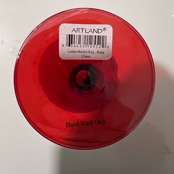 Crimson Red Artland Martini Glass Pair (2) 8 oz - Picture 3 of 6